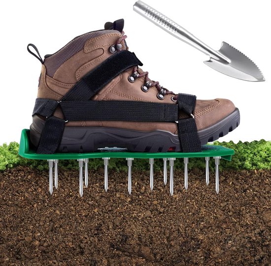 Ohuhu Lawn Aerator Shoes Nail Shoes with Velcro Fastener Free Installation Lawn Aerator with Shovel Scarifier for Lawns, The Ideal Lawn Aerator, One Size Fits All Shoes van Ohuhu