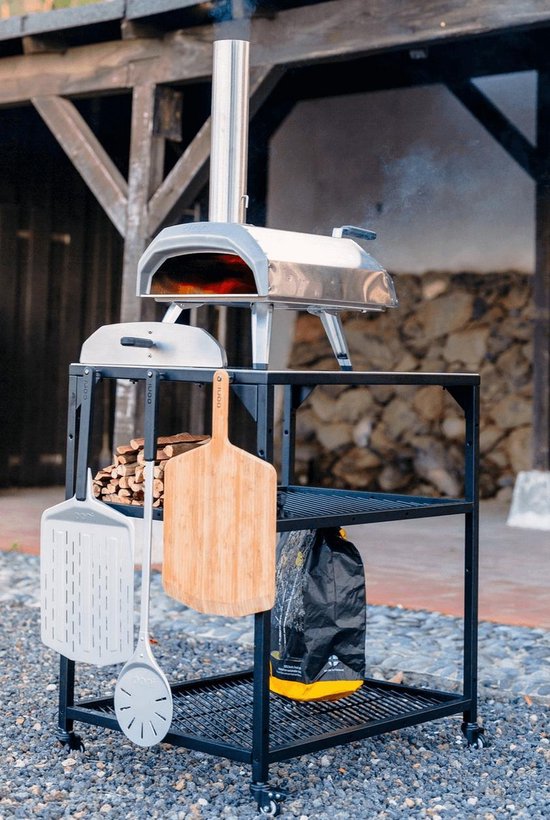 Ooni - Tafel - Medium - Pizza tafel - 60x80x 90cm - RVS - Zwart van Ooni