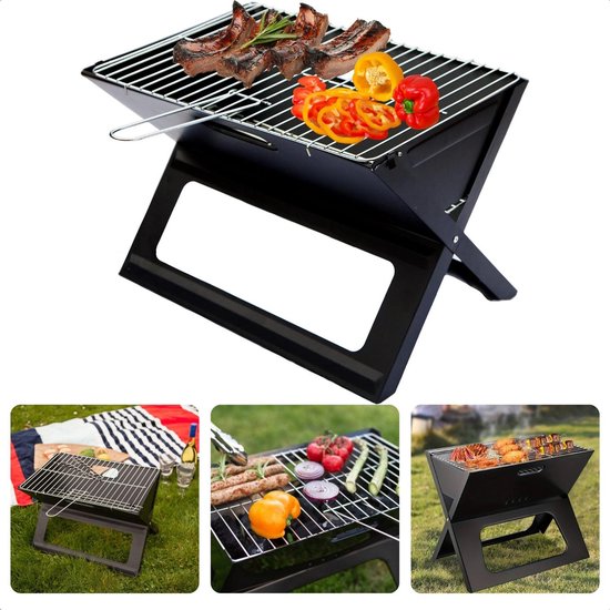 Opvouwbare Barbecue - Inklapbaar - Ideaal voor Camping, Strand & Park - 45x35x30cm - 2.7kg - Roostertang - Gemakkelijk Te Transporteren & Op Te Bergen - BBQ van Draag Gestel