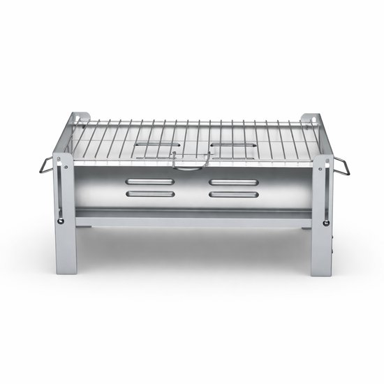 Opvouwbare BBQ 40x30x31CM - Houtskool Barbecue - Tafelgrill - Draagbare opvouwbare grill met rooster - Portable Vouw Barbecue - Festival BBQ - Camping - Chroom van Merkloos