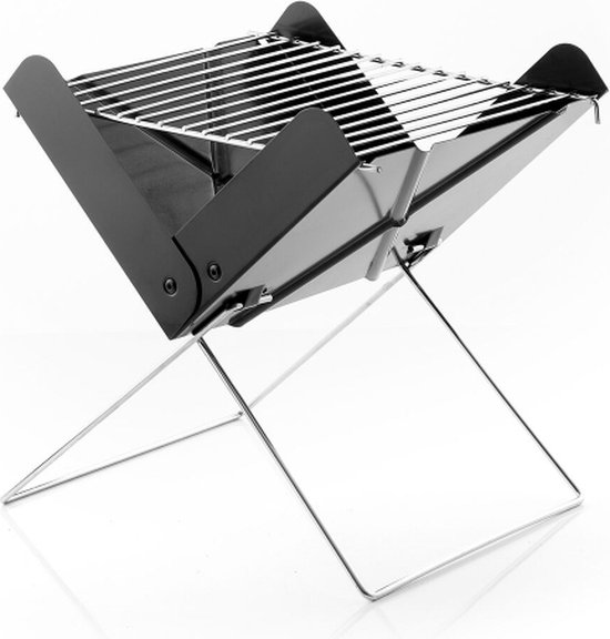 Opvouwbare BBQ -Draagbare opvouwbare grill met rooster  -Portable Vouw Barbecue - Festival BBQ - Camping - Tafel - Zomer -  Rechthoekig - 43 x 29 x 24 cm - Zwart van Merkloos