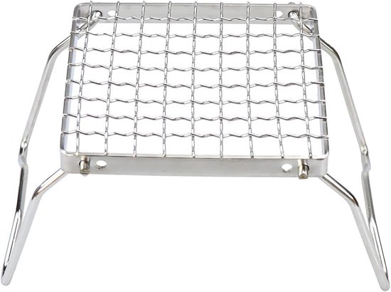 Opvouwbare camping grill – roestvrij staal 304 kookrooster met inklapbare poten – draagbare houtskool- en kookstandaard – lichtgewicht BBQ rek voor kamperen, wandelen en backpacken