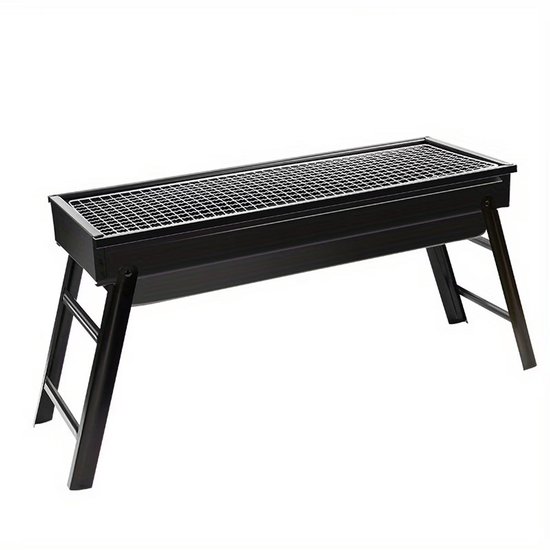 Opvouwbare Houtskool BBQ Grill – Draagbare RVS Camping Barbecue met Inklapbare Poten – Compacte Grill voor Buiten & Reizen van Merkloos