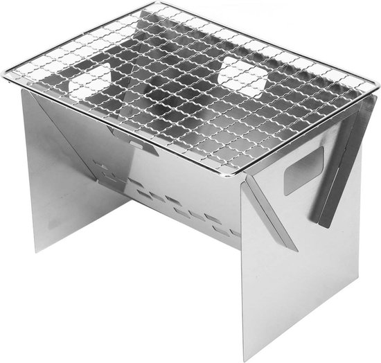 Opvouwbare Houtskool BBQ-grill voor Buiten Kamperen - Draagbare Roestvrijstalen Barbecue van Merkloos