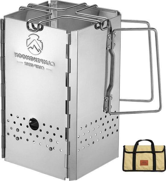 Opvouwbare Houtskool Schoorsteen Starter Barbecue Roestvrij Staal MT-19 voor Camping Barbecue van Merkloos