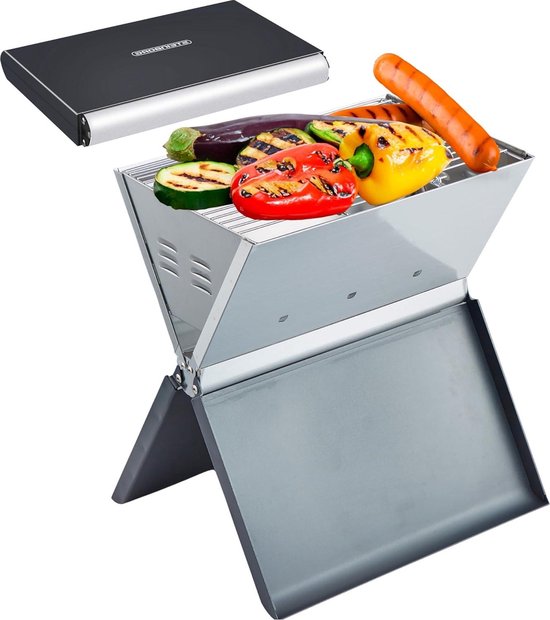 Opvouwbare houtskoolgrill voor camping - Klapgrill met hittebestendig frame, grote ventilatiesleuven, en laag gewicht van Merkloos