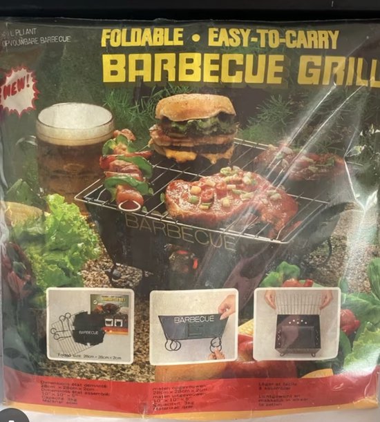 opvouwbare lichtgewicht BBQ 28 x28 x 12,5 cm van Merkloos