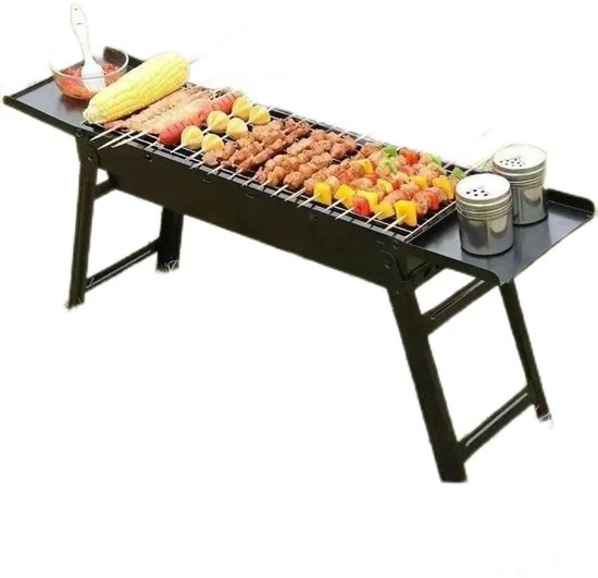 Outdoor BBQ Camping Grill - Houtskoolbarbecue - Draagbaar - Uitklapbaar - Smoker barbecue - Compact Koken - Picknick Barbecue van Merkloos