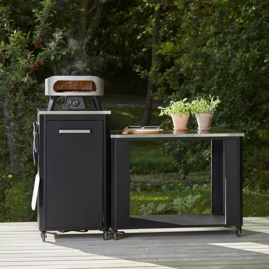 Outdoor Keukentafel - Werktafel RVS - Buiten Koken - Met Haken - 119 x 60 cm - Zwart van OutDoor