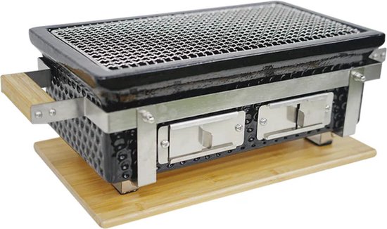 Outr Braza Tafelgrill - rechthoekig rooster van 35 x 17,5 cm - 2 handvaten van Merkloos