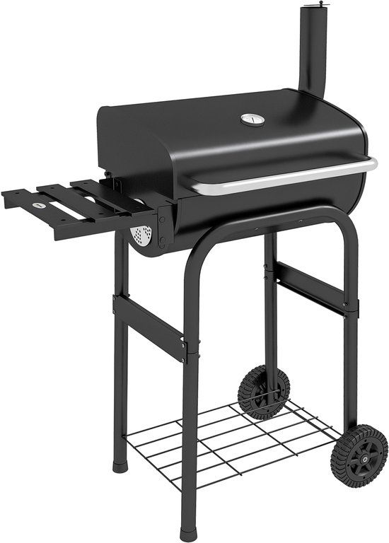 Outsunny - Houtskoolbarbecue - Metaal - 83L x 46,5B x 115H cm - Zwart van Outsunny