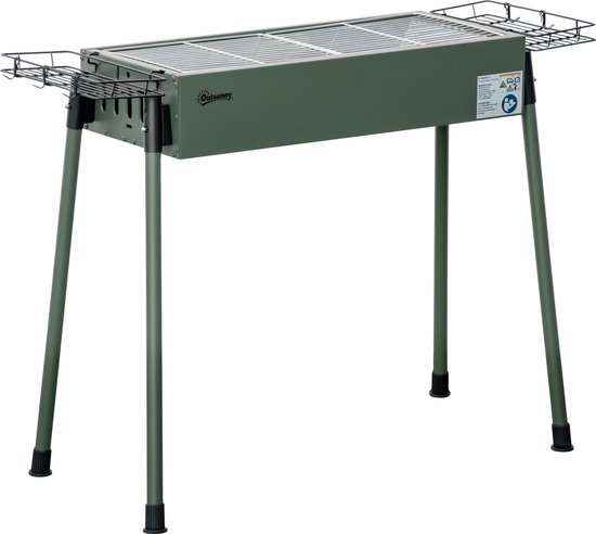 Outsunny - Houtskoolgrill - met Grillrooster - Roestvrij - Groen van Merkloos