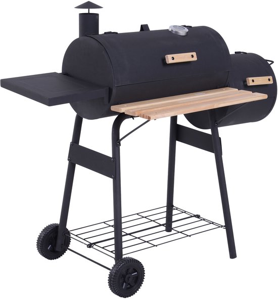 Outsunny-Smoker-Steel-124x53x108cm-Black van Merkloos