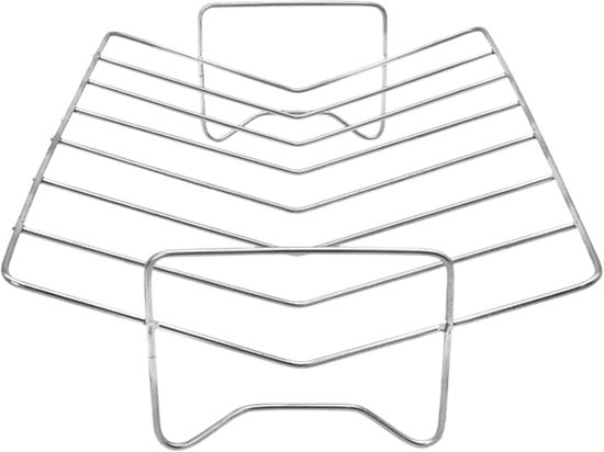 Ovenrooster - RVS Grillrooster - Verhoogd BBQ Rek - Roestvrijstalen braadrek voor hele kip - Hittebestendig Roestvrij Staal - Koelrek voor Bakken en Braden - Keuken en BBQ Accessoires