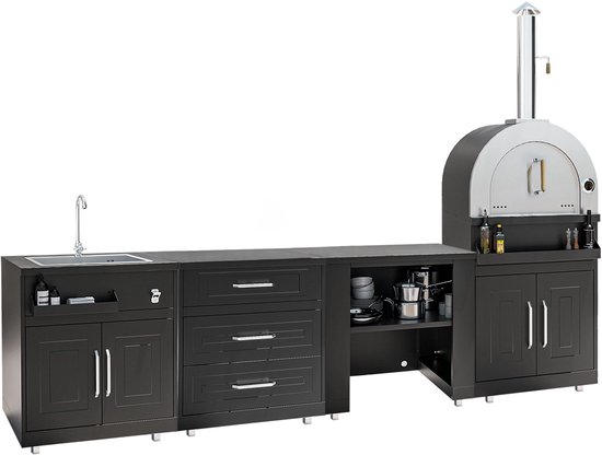 Oviala - Buitenkeuken met 4 elementen en pizzaoven - Memphis van Merkloos