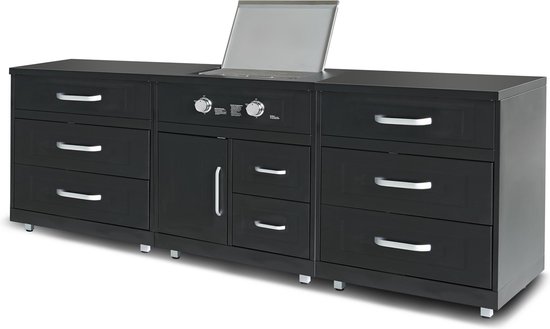 Oviala - elementen buitenkeuken met zwart gasfornuis - Memphis van Merkloos