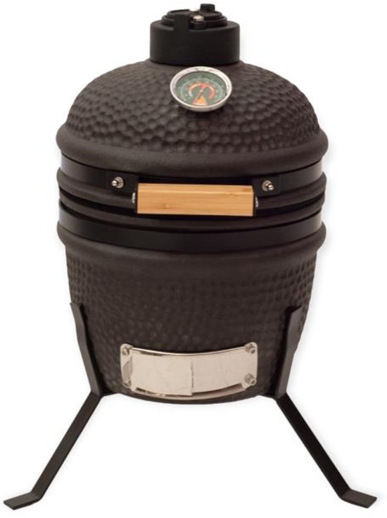 Own Grill 13 inch keramische kamado barbecue mini zwart van Yakiniku