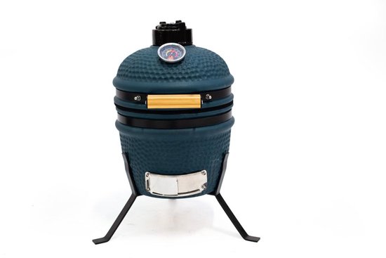 Own grill keramische kamado barbecue 13 inch Mini blauw V2 van Own grijpt.