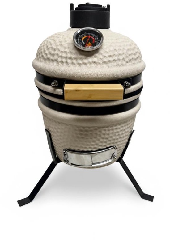 Own grill keramische kamado barbecue 13 inch Mini creme V2 van Own