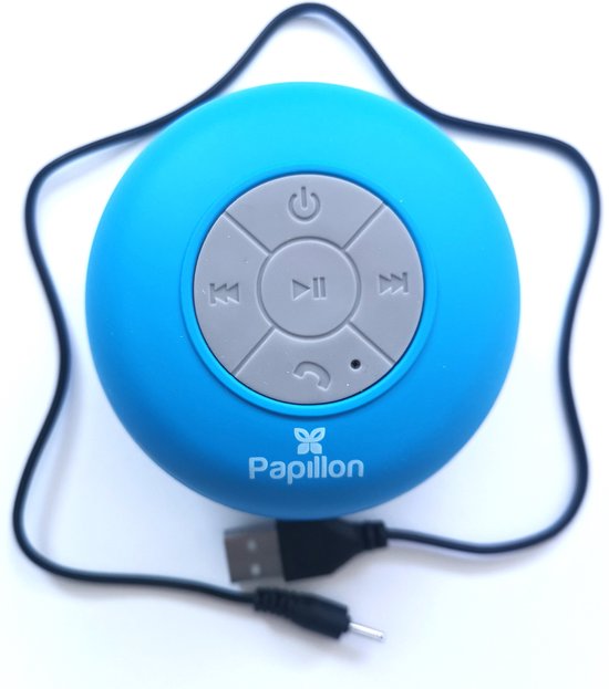 Papillon Bluetooth Speaker - USB oplaadbaar - Met grote Zuignap - Blauw van Papillon