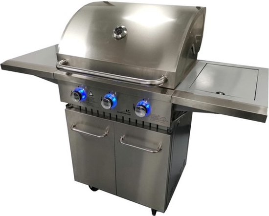 Paralux Gasbarbecue - 3 branders - Incl. zijbrander - Gietijzeren rooster van Paralux