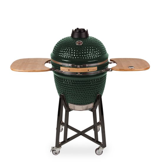 Patton Kamado Grill Houtskoolbarbecue - 21" - Grilloppervlak Ø 47 cm - Met Smart Thermometer - Groen van Merkloos