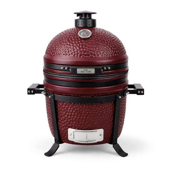 Patton Premium Compact 15" Kamado - Rooster Ø33,5 cm - Bordeaux van Merkloos