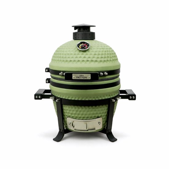 Patton Premium Mini 13" Kamado - Rooster Ø27 cm - Olijfgroen van Merkloos
