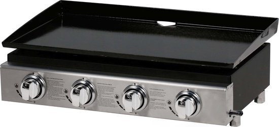Plancha gas barbecue grill "Presto 4" - 4 branders - 9,7 kW - Grijs van Merkloos