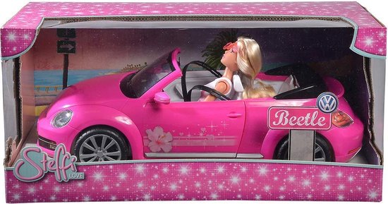 Pop Steffi Love Cabriolet New Beetle 45 cm Auto Roze van POP