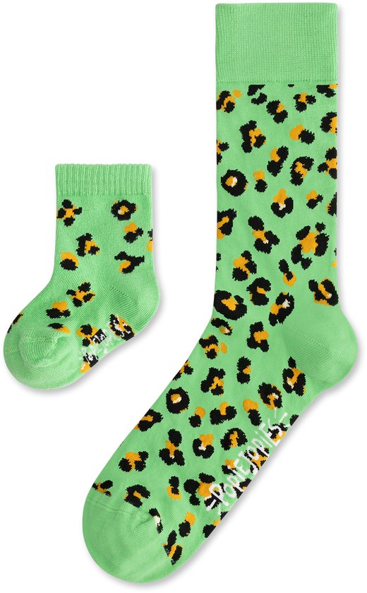 Popiejopies matching sokken Pittige Panter | maat: 41-46 + 12-24 maanden | panterprint sokken van Popiejopies