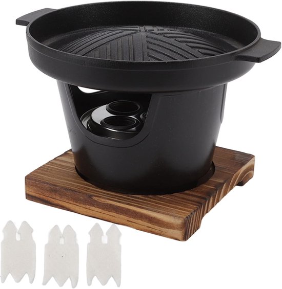 Portable Table Grill - Mini BBQ Grill - Non-Smoking Japanese Table Grill - Kleine Grillpan - Koreaanse Familiegrill met Antiaanbak Kookoppervlakken voor Buiten - Kamperen - BBQ van Merkloos