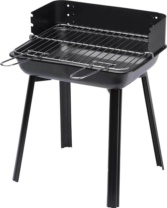 Portago-houtskoolgrill zwart met verstelbaar rooster Barbecue van Portago
