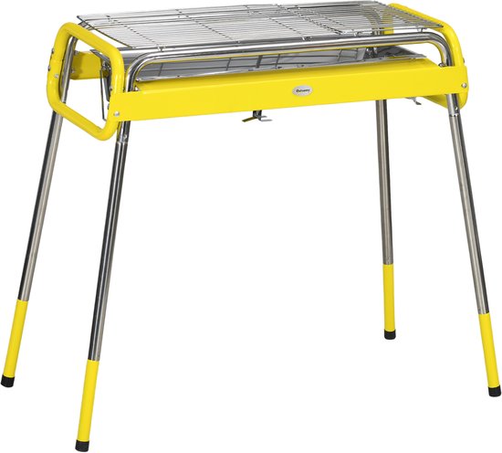 Premie Houtskool barbecue - Draagbare barbecue - Grilloppervlak 60x30cm - BBQ voor kamperen, buiten, tuin van Merkloos