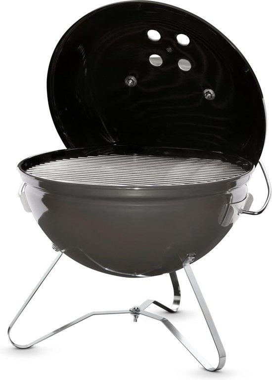 Premium Houtskoolbarbecue, 37 Centimeter | Draagbare Barbecue met Tuck-N-Carry Deksel| Uitklapbare Outdoor BBQ - Rook Grijs (1126704) van Merkloos