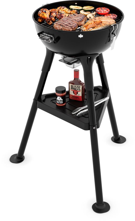 Princess Hybride Kogel BBQ - Elektrische en Houtskool Barbecue - 2000W - Verstelbare Afneembare Thermostaat - Grillrooster met coating - Deksel met Ingebouwde Thermometer - 112270 van Merkloos