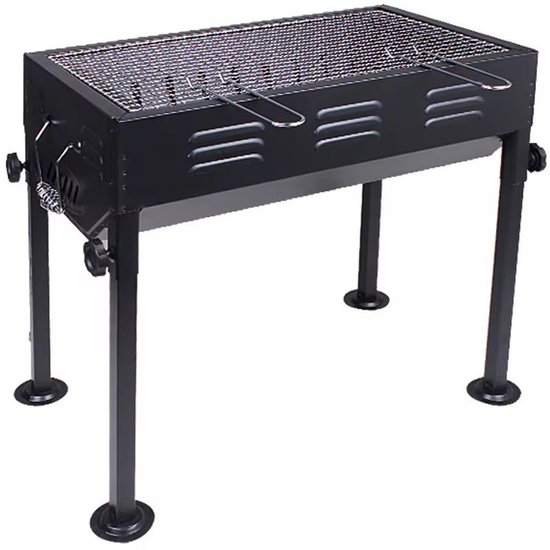 Professionele Houtskool Barbecue – Verstelbare BBQ Grill van Koolstofstaal – Zwaar Model met Poedercoating – 50x30x60 cm