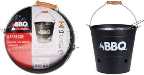 ProGarden Barbecue-emmer BBQ 26 cm matzwart van Merkloos