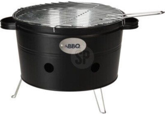 ProGarden Barbecue emmer met 2 handvatten 34,5 cm matzwart van Merkloos