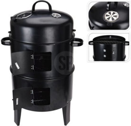 ProGarden Houtskoolbarbecue met haard en 2 grillroosters zwart van ProGarden