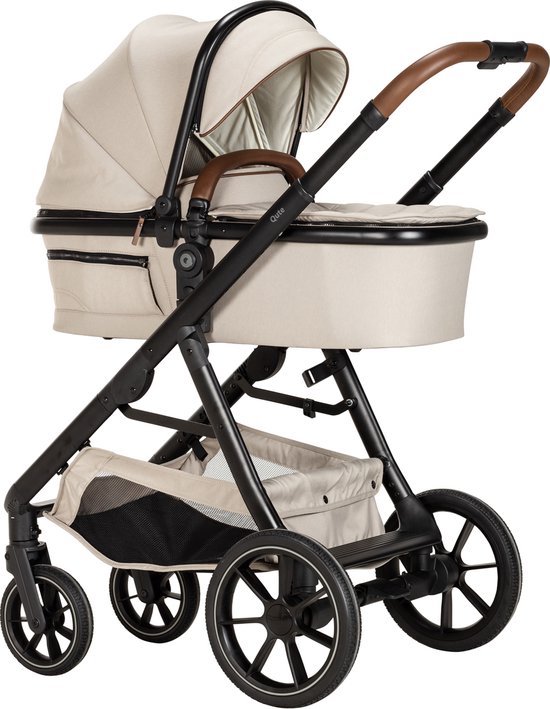 Qute Kinderwagen Q-Journey Taupe - Zwart Frame van Qute