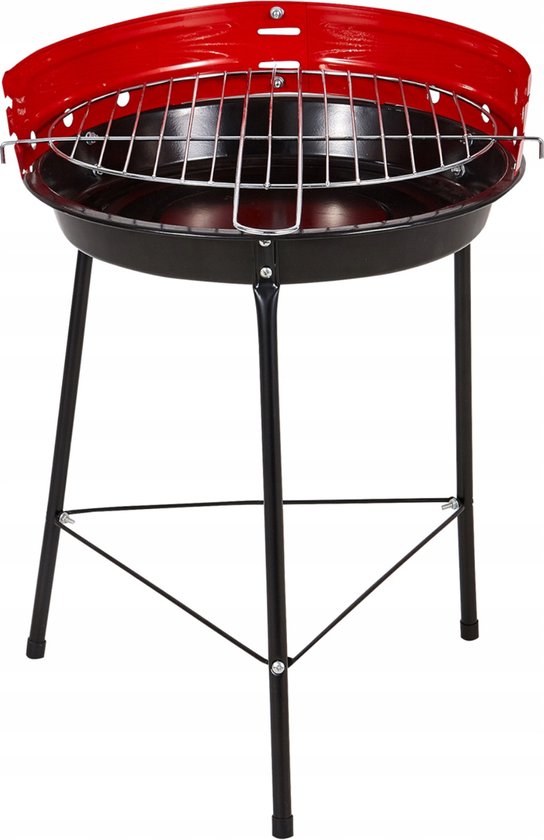Rechte ronde houtskoolgrill, 41x33.5x46.5cm van Merkloos