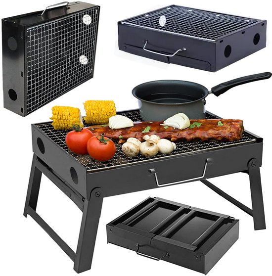 Reisgrill in draagbare opvouwbare Koffer - Houtskool - Barbeque van Merkloos