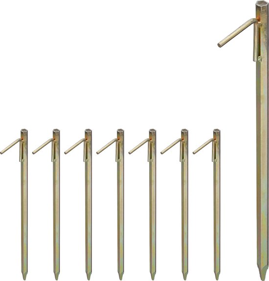 Relaxdays 8x grondpennen - grondanker - XXL - staal - rotspennen - tentharingen van Relaxdays