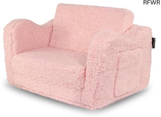 RFWR® Kinderstoel Conni - Roze Uitklapbare Mini Sofa voor Kinderen 60 x 36 cm van RFWR
