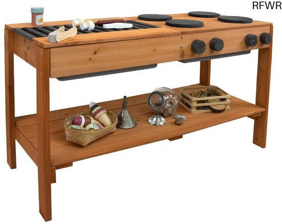 RFWR® Modderkeuken voor kinderen - Buitenkeuken met grill en opbergruimte van Merkloos