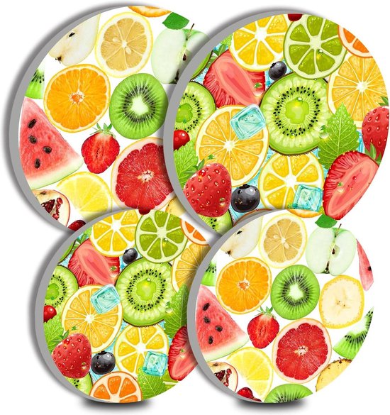 Rijpe Vruchten Art Metalen Ronde Kookplaat Covers - Set van 4 - Gas Range Oven Protector van Koloroo