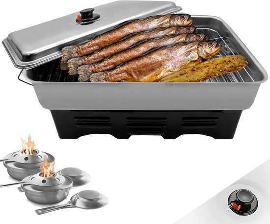 Roestvrijstalen Rookoven & Barbecue voor Vis en Vlees - Compact Tafelmodel van Merkloos