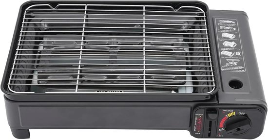 Rolu Gas BBQ – Gas BBQ Camping – Gas BBQ Tafelmodel – 41,5 × 28 × 11 CM – LPG Of Butaangas – Vetopvangbak – Inclusief Accessoires