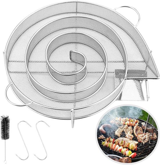 Rookgenerator voor barbecue, koud roken, rooksmaak toevoegen aan vlees en vis, geschikt voor buitengebruik en roken in roestvrij staal, ideaal voor elke grill en rookkast